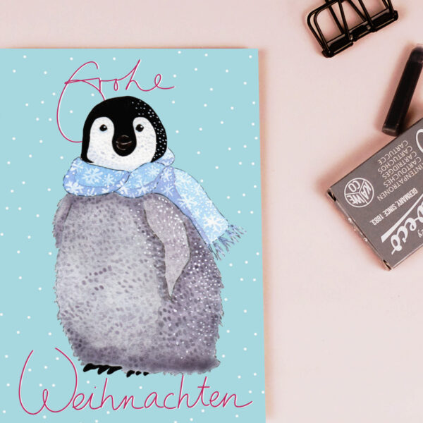 Postkarte Baby Pinguin eisblau – Bild 7