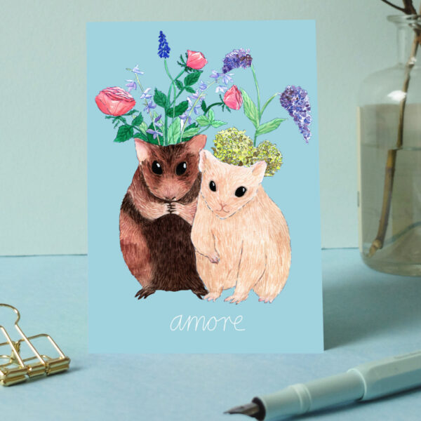 Postkarte Hamster Amore – Bild 3