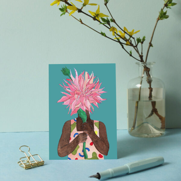 Postkarte Mädchen Blume – Bild 5