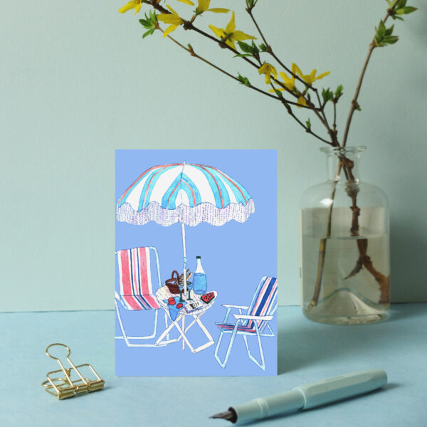 Postkarte Sonnenschirm Picknick – Bild 2
