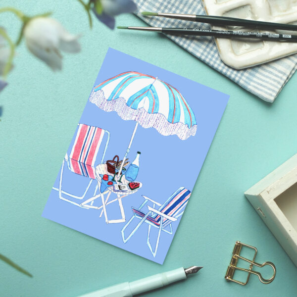 Postkarte Sonnenschirm Picknick – Bild 5