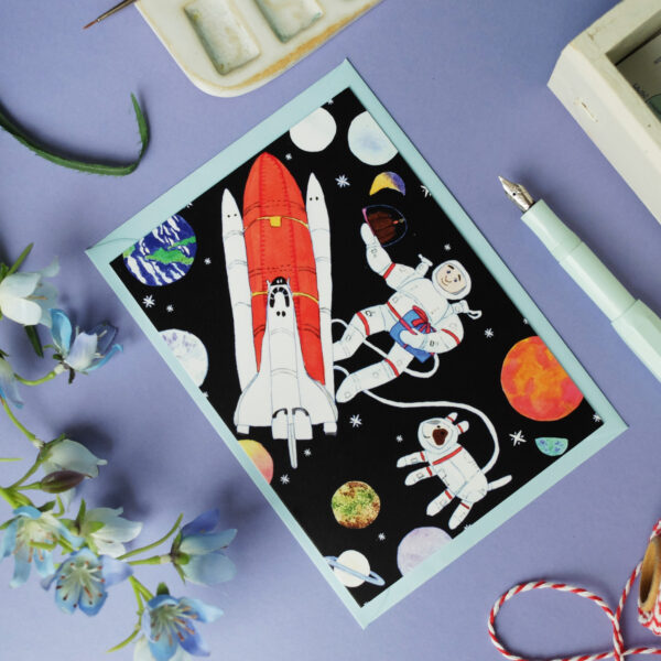 Postkarte Astronaut