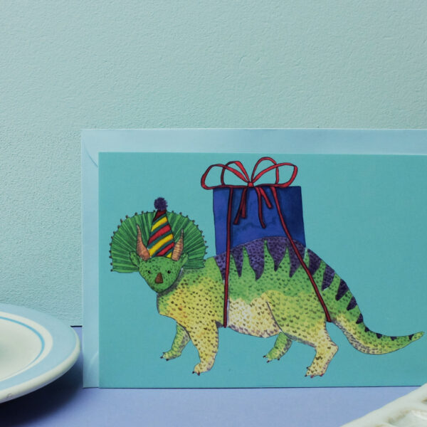 Postkarte Dino mit Geschenk – Bild 10