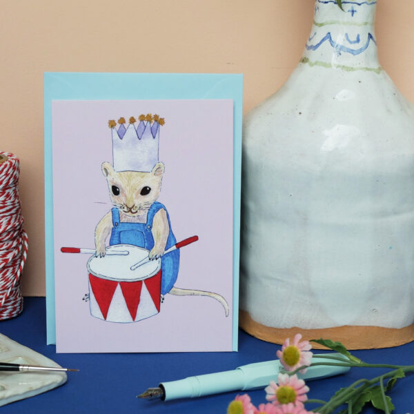 Postkarte Maus Trommel – Bild 2