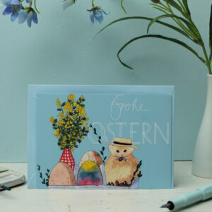 Postkarte Eierkarton Osterdeko