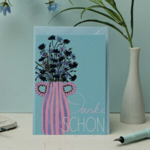 Postkarte Kornblumen "Danke schön"
