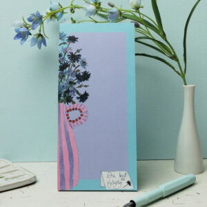 Notizblock 10x20 cm mit Kornblumen & Spruch „Du bist so fleißig“ – florales Design