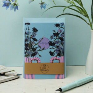 A6 Notizheft Kornblumen – handillustriertes Cover, florales Notizbuch, Geschenk für Blumenliebhaber