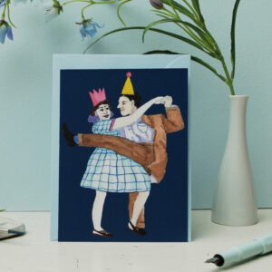 Postkarte Swingtanzendes Pärchen – Aquarell, handgemaltes Motiv