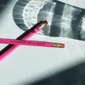 goldgeptägter Bleistift rosa "Zuckerbrot und Schleife"