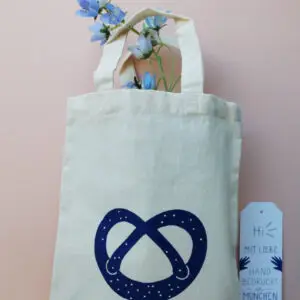 Kleine Stofftasche mit Brezenmotiv