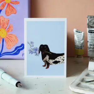 Mini Postkarte A7 Dackel