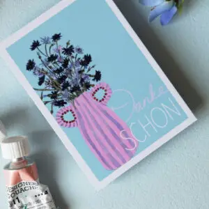Mini Postkarte A7 Kornblumen