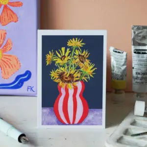 Mini Postkarte Sonnenblumen