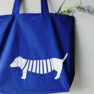 handbedruckter Shopper mit Dackelmotiv