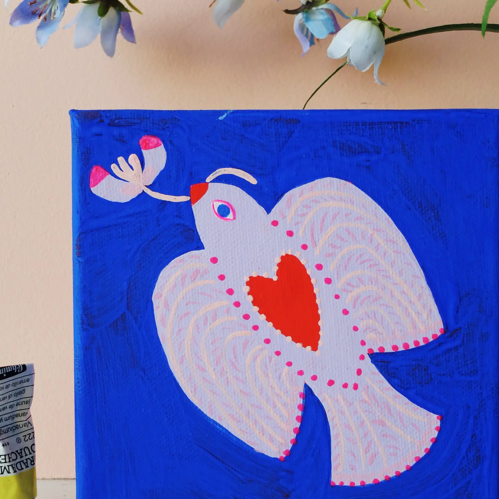 Wonder Of Today Vogel Fliegen schilderij 15x15 canvas