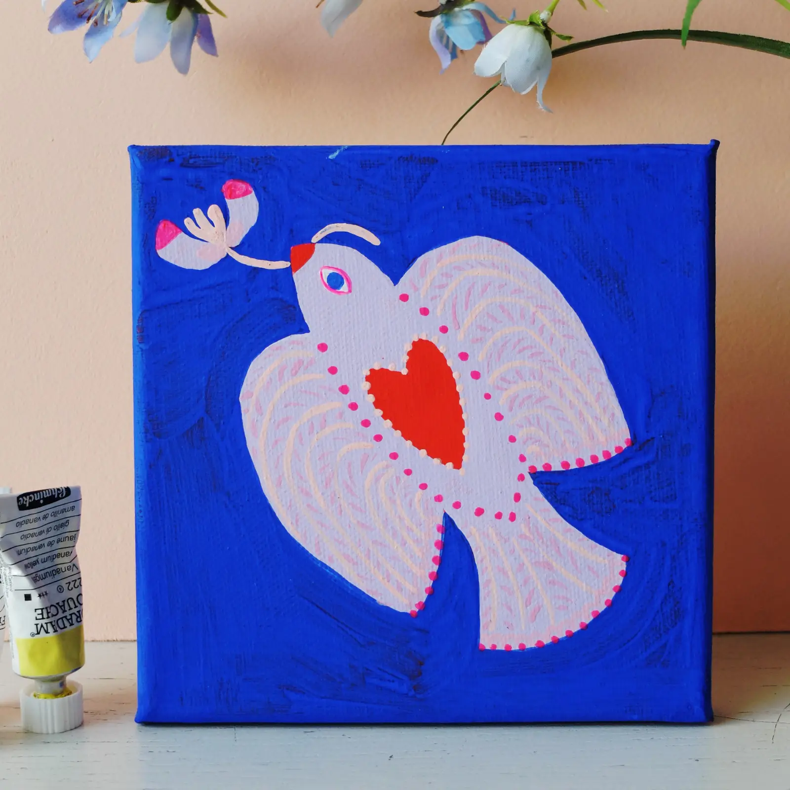 Wonder Of Today Vogel Fliegen schilderij 15x15 canvas
