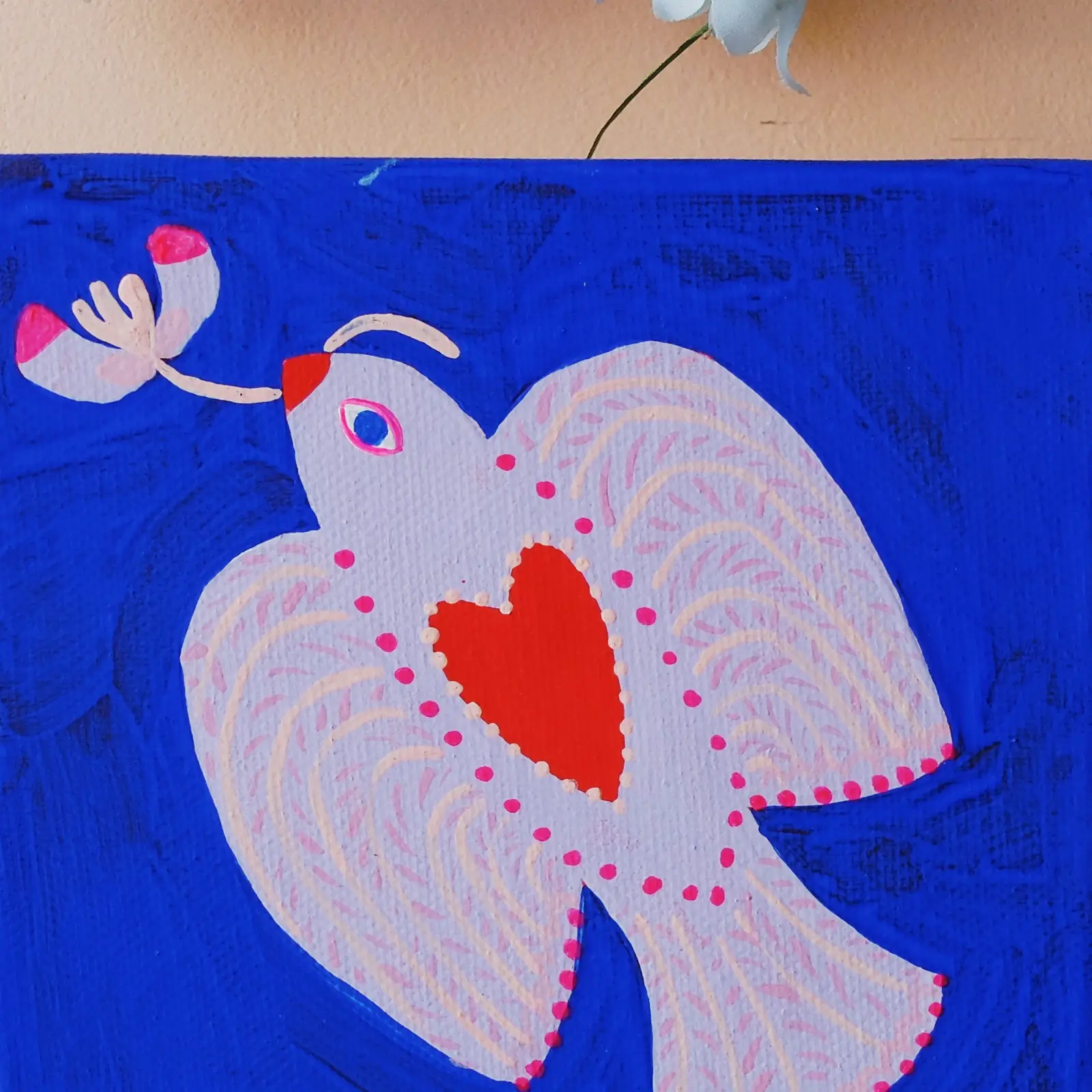 Wonder Of Today Vogel Fliegen schilderij 15x15 canvas