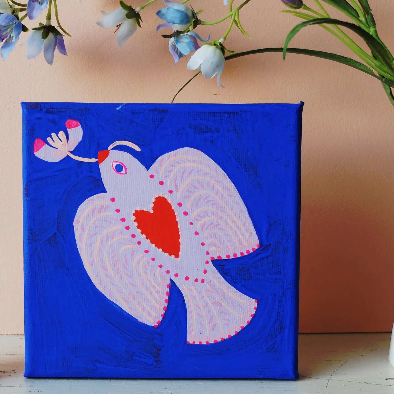 Wonder Of Today Vogel Fliegen schilderij 15x15 canvas