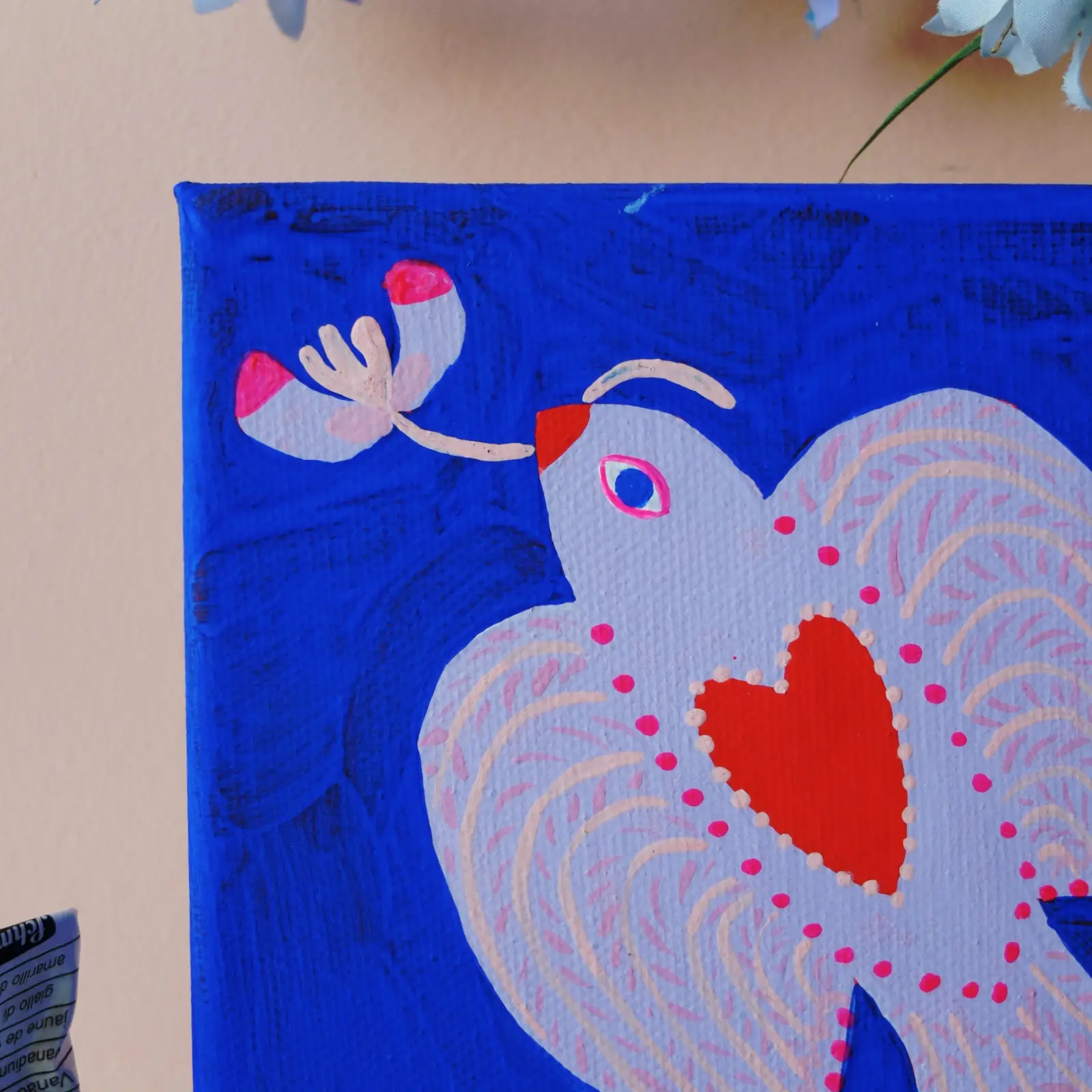 Wonder Of Today Vogel Fliegen schilderij 15x15 canvas