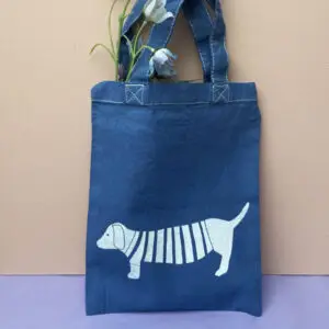 Kleine Stofftasche mit Dackelmotiv